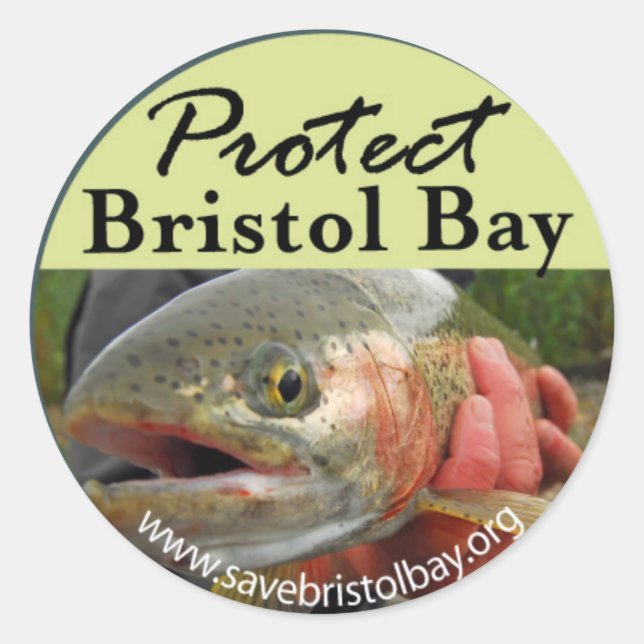 Redonda Proteger al Pegatina de Bristol Bay (Anverso)