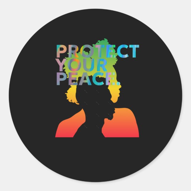 Redonda Proteja a su Pegatina de paz (Anverso)