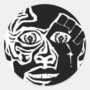 Redonda protesta con pegatina redondo clásico de amor