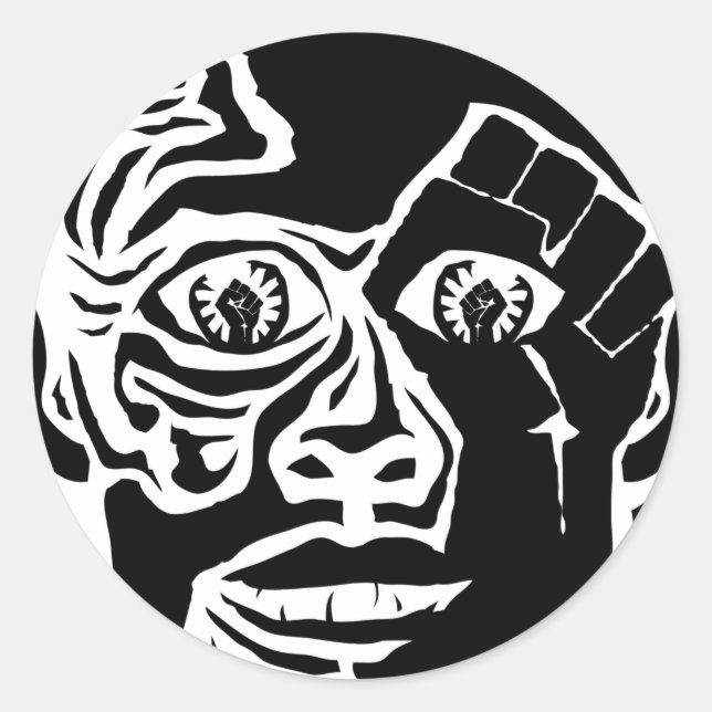 Redonda protesta con pegatina redondo clásico de amor (Anverso)