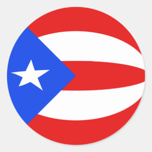 Redonda Puerto Rico Fisheye Flag Pegatina