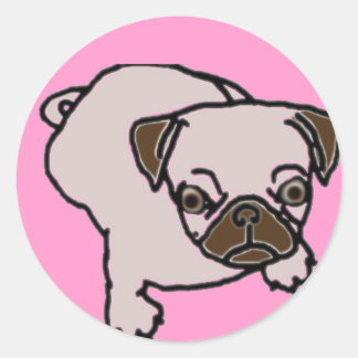 Redonda Pug Pegatina