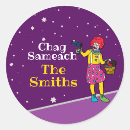 Redonda Purim personalizado - Pegatina redondo clásico