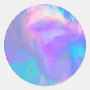 Redonda Purple Faux Holo Trendy Classic Round Pegatina