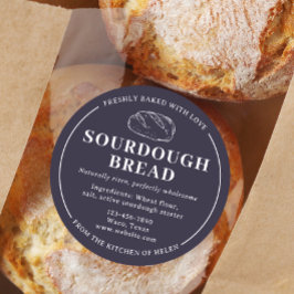 Redonda Purple Taupe Sourdough Bakery Bread Pegatina