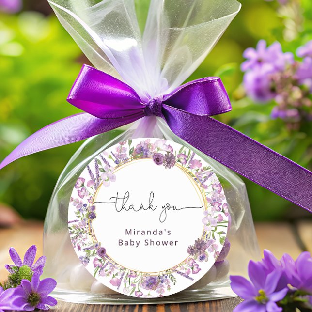 Redonda Purple Thank You Classic Round Pegatina (Subido por el creador)