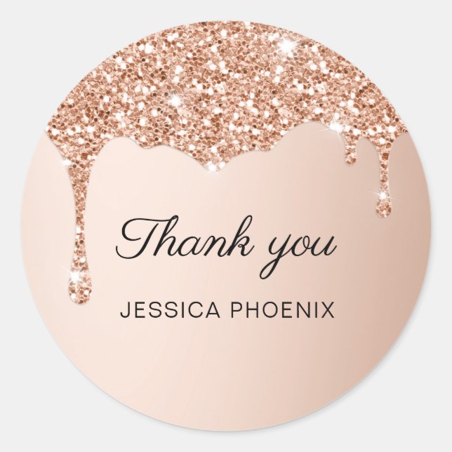 Redonda Purpurina de glamour moderno Pegatina redondo clás (Anverso)