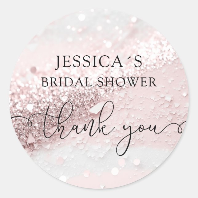 Redonda Purpurina de glamour moderno Pegatina redondo clás (Anverso)