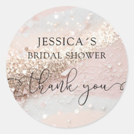 Redonda Purpurina de glamour moderno Pegatina redondo clás