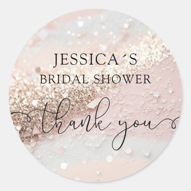 Redonda Purpurina de glamour moderno Pegatina redondo clás (Anverso)