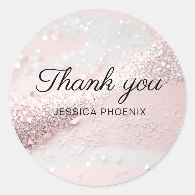 Redonda Purpurina de glamour moderno Pegatina redondo clás (Anverso)