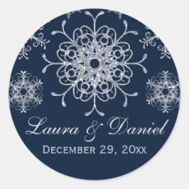 Redonda Purpurina de plata marina mira Pegatina Boda de co