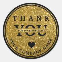 Purpurina elegante oro Gracias pegatina