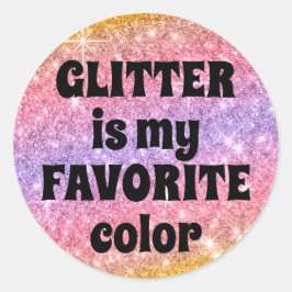 Redonda Purpurina es mi pegatina de brillo rosa favorito