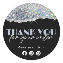 Purpurina irlandés Silver Faux Gracias Pegatina