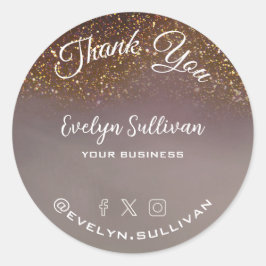 Redonda Purpurina líquido elegante gracias pegatina