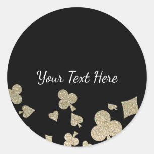 Redonda Purpurina Pegatina de Casino