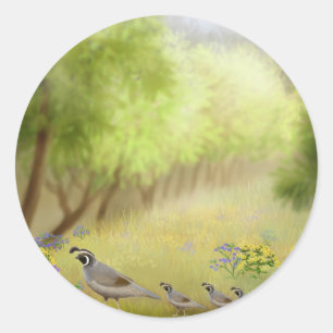 Redonda Quail in a Meadow Pegatina