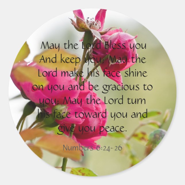 Redonda Que el Señor Te Bendiga Pegatina (Anverso)