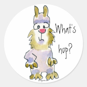 Redonda ¿Qué es el hop? Pegatina personalizado Conejo