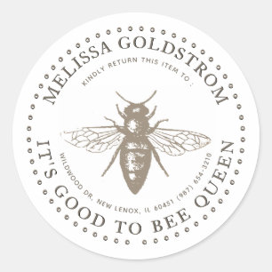 Redonda Queen Bee Good to be Queen Property ID Pegatina
