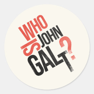 Redonda ¿Quién es John Galt? Ayn Rand Pegatina