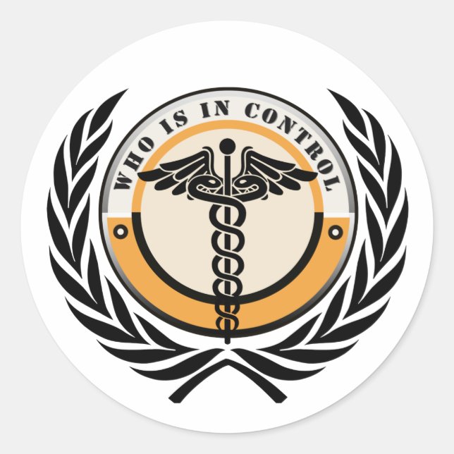 Redonda Quien está en Pegatina de control (Anverso)