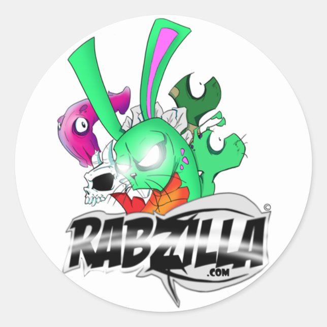Redonda Rabzilla Pegatina (Anverso)