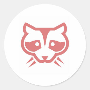 Redonda Raccoon Face Pegatina