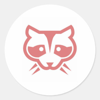 Redonda Raccoon Face Pegatina