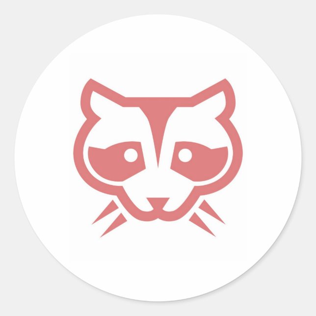 Redonda Raccoon Face Pegatina (Anverso)