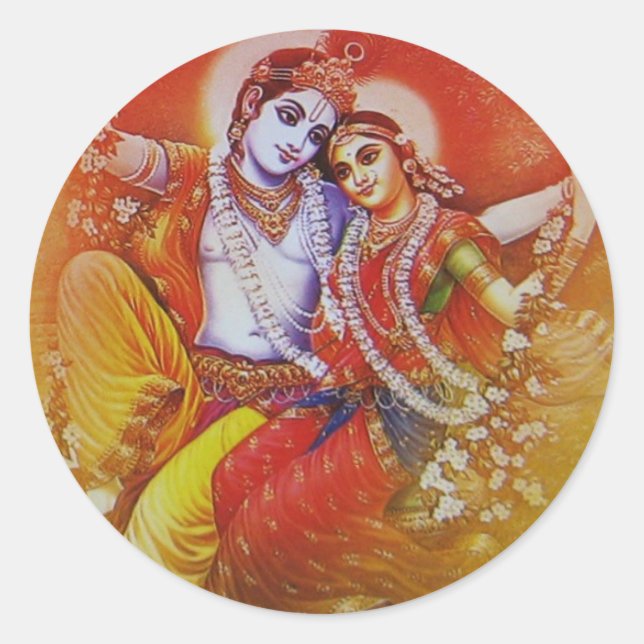 Redonda Radha Krishna Pegatina (Anverso)