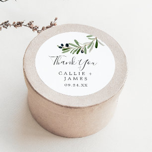 Redonda Rama de Oliva Moderna Gracias Por Favor Pegatina