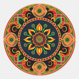 Redonda Rangoli Design pegatina