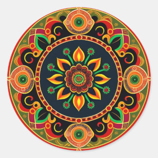 Redonda Rangoli Design pegatina