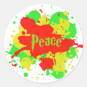 Redonda Rasta Peace Pegatina