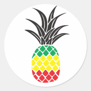 Redonda Rasta Pineapple Pegatina