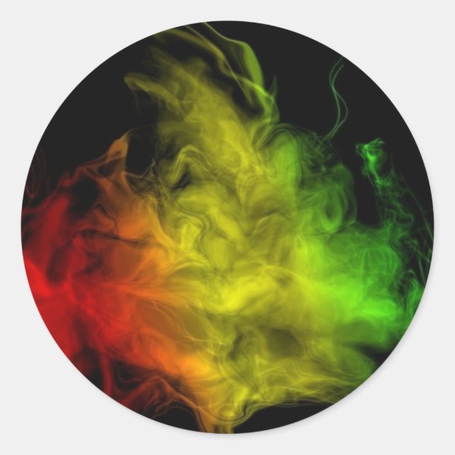 Redonda Rasta Smoke Pegatina (Anverso)