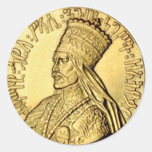 Redonda Rasta Su Majestad Imperial Selassie I Pegatina