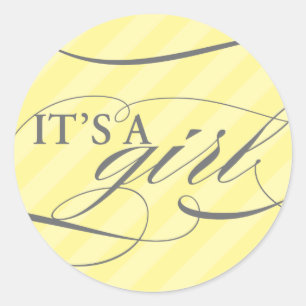 Redonda Rayas dulces - es pegatina del chica