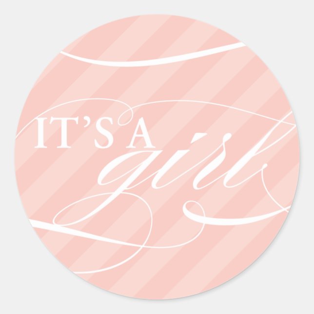 Redonda Rayas dulces- Es un Pegatina Chica (Anverso)