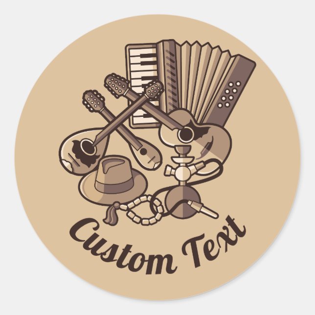 Redonda Rebetiko Icons Pegatina (Anverso)