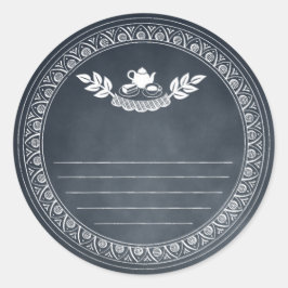 Redonda Receta De Vintage Chalk Retro Y Pegatina De Regalo