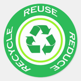 Redonda Reciclaje verde - Pegatina
