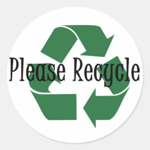 Redonda Recicle por favor al pegatina