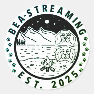 Redonda Recorte verde del Pegatina de Bea-Streaming