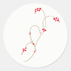 Redonda Red Berry Round Pegatina