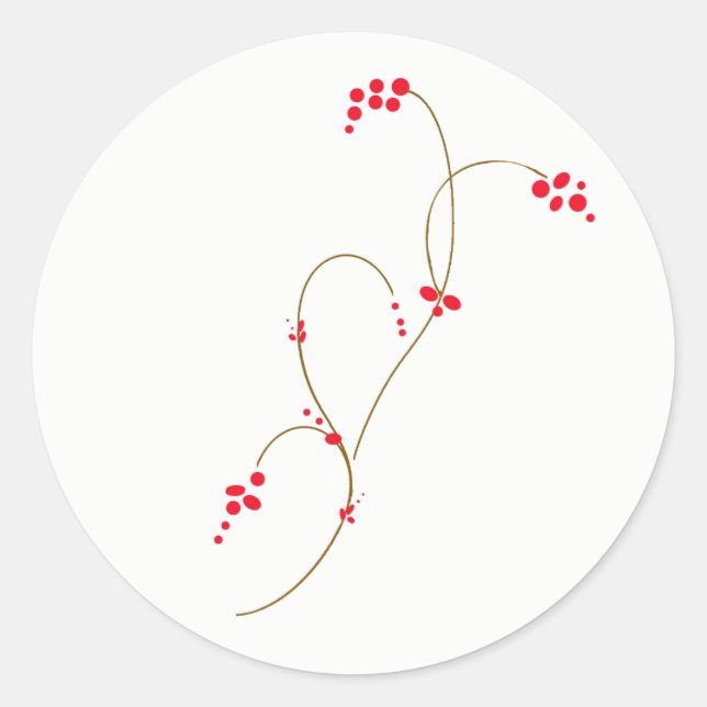 Redonda Red Berry Round Pegatina (Anverso)