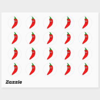 Redonda Red Chili Pepper Pegatina