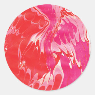 Redonda Red Merry Marble Pegatina